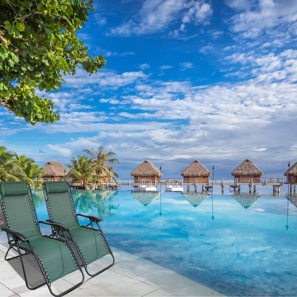 Sedia a Sdraio Chaise Longue (Set di 2, Verde)