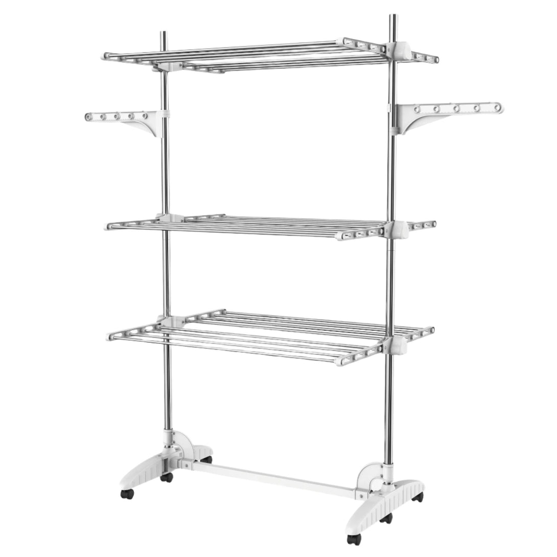 Clothes-Drying-Rack-3-shelves-White-Clothes-Drying-Rack-3-shelves-White-with-wings-Material-Stainless-steel-tubes