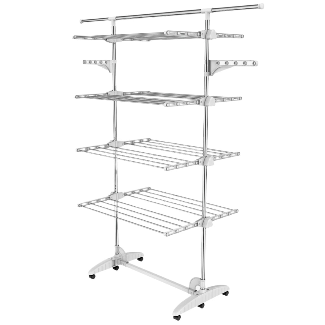 Laundry-Drying-Rack-4-shelves-with-extendable-top-bar-White-Laundry-Drying-Rack-4-shelves-White-With-wings-and-extended-top-bar-Material-Stainless-steel-tubes