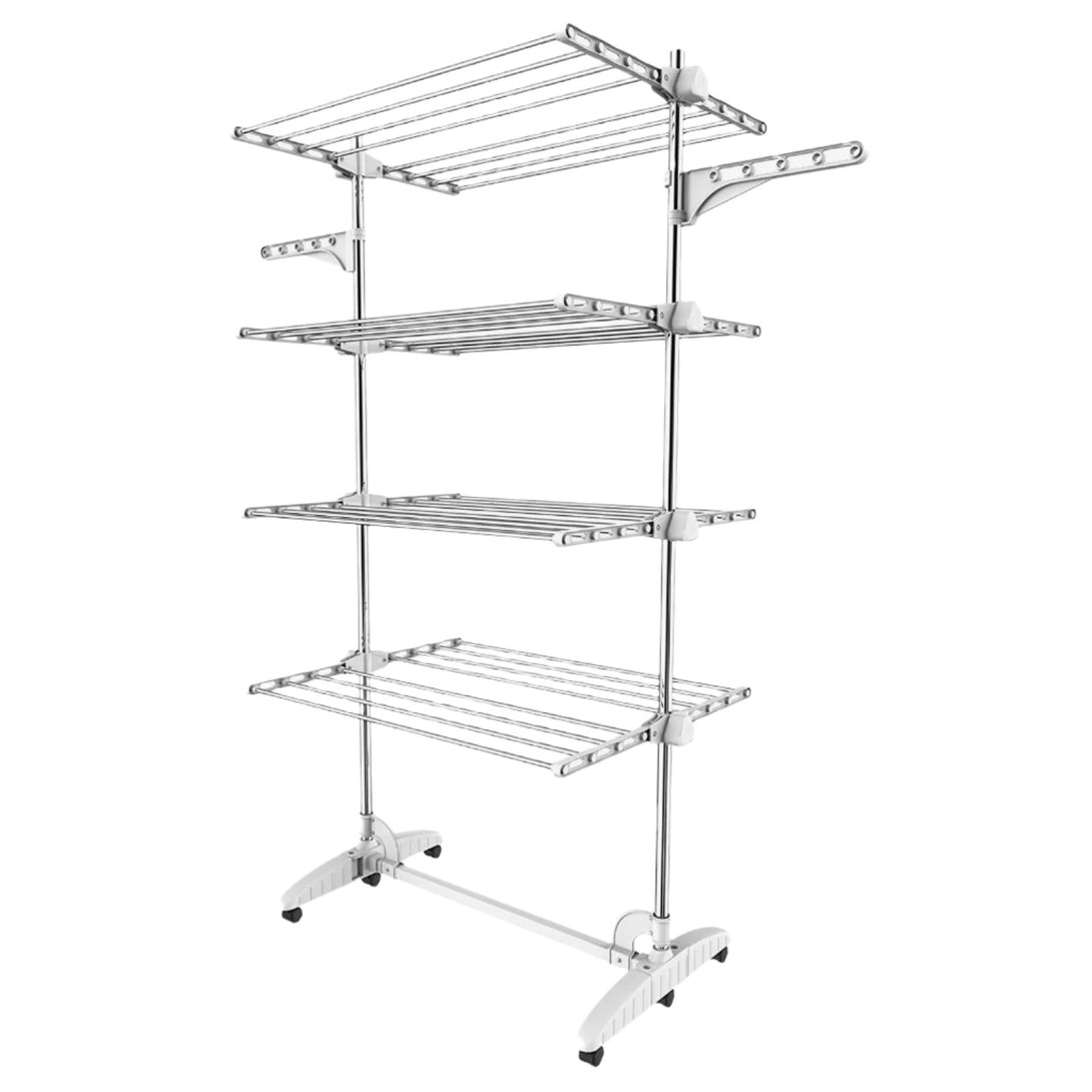 Clothes-Drying-Rack-4-shelves-White-Clothes-Drying-Rack-4-shelves-White-with-wings-Material-Stainless-steel-tubes