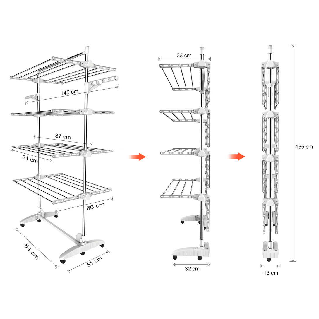 Clothes Dryer, 4 Shelves (Wings/Top Bar)