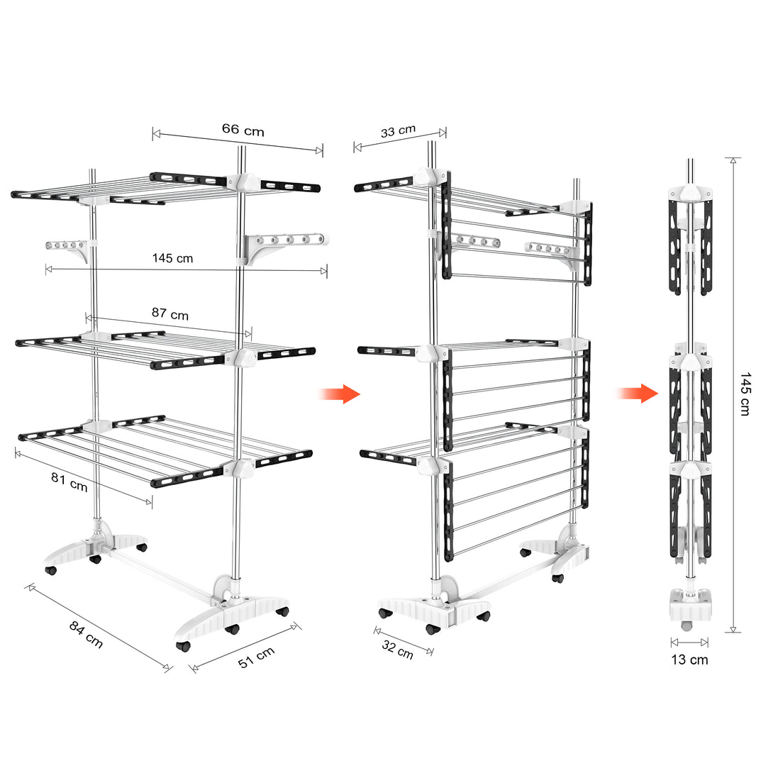 Tendedero, 3 Estantes con Alas