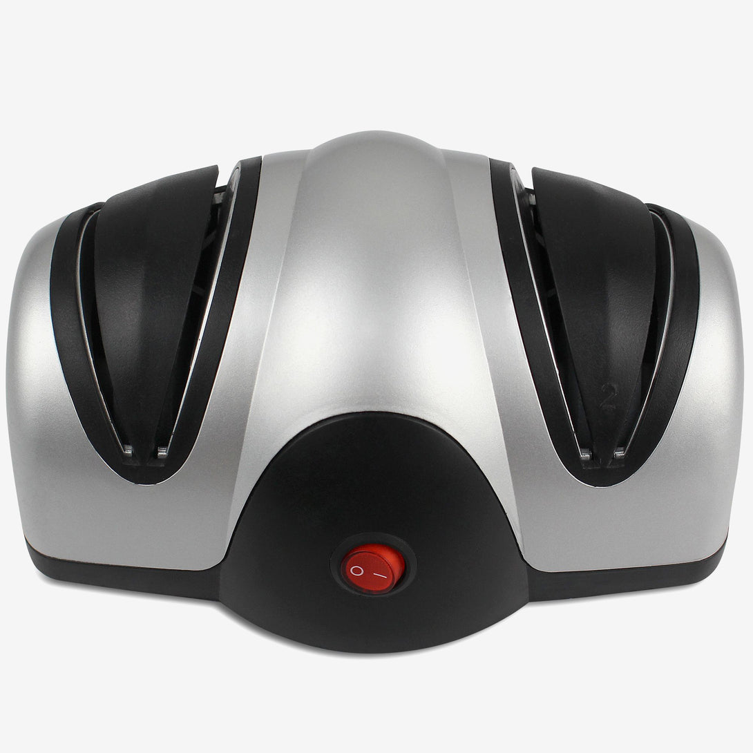 Electric-Knife-Sharpener-Two-Level-Sharpener-Black-Silver-Material-ABS-Plastic