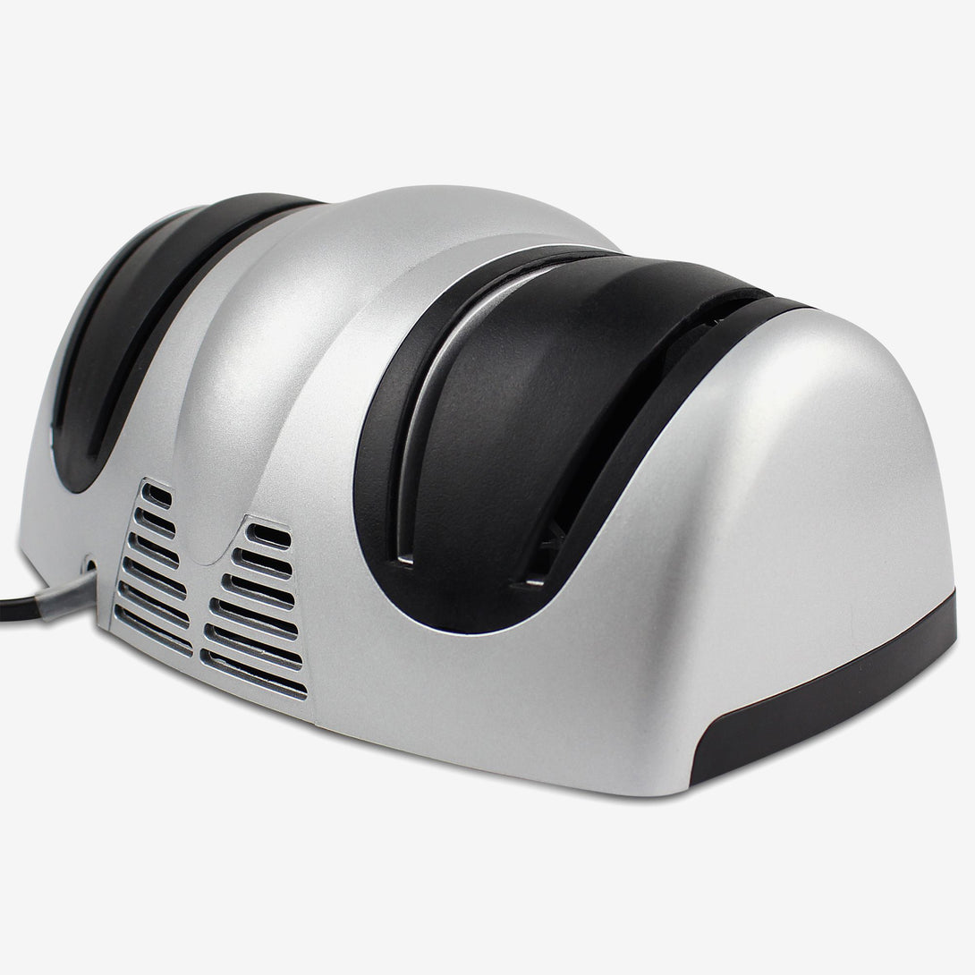 Electric-Knife-Sharpener-Two-Level-Sharpener-Black-Silver-Material-ABS-Plastic