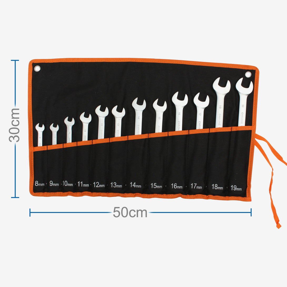 Todeco-Combination-Wrench-Set-with-Carry-Bag-12-Pieces-Ratchet-Spanners-Combination-Wrench-8-19-mm-Metric-Wrench-Set