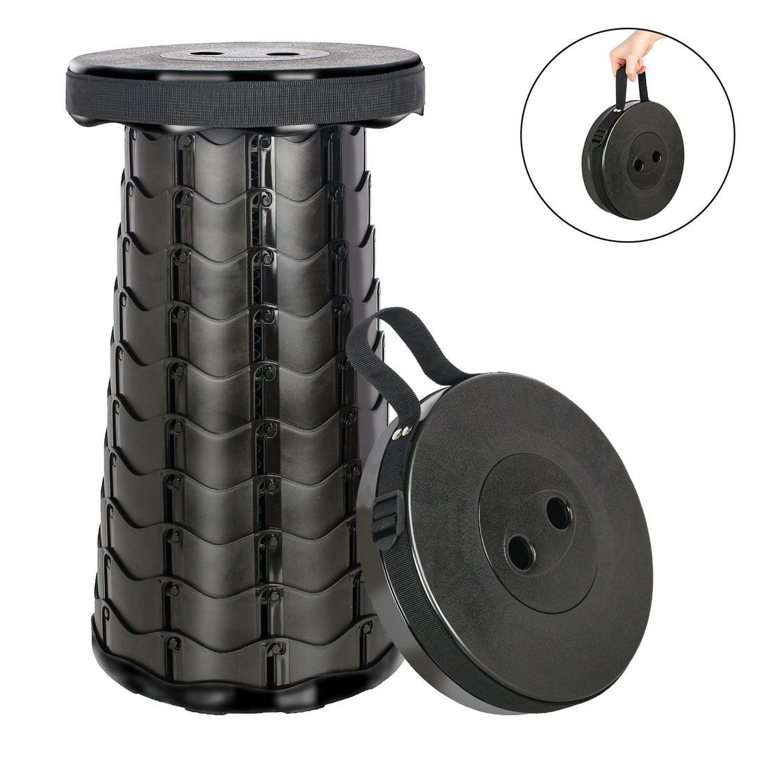 Leogreen-Portable-Telescopic-Stool-Plastic-Foldable-Stool-Portable-Folding-Seat-for-Fishing-BBQ-Camping-Gardening-Indoor-Kitchen-Max-Load-150KG-Black