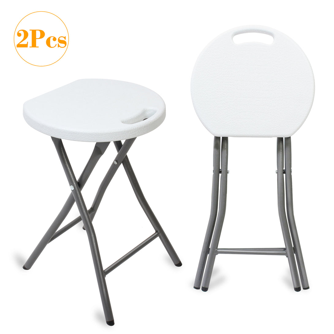 Folding-Stool-Set-of-2-with-Plastic-Handle-Bathroom-Stool-Outdoor-Folding-Stool-for-Garden-Camping-Folding-Living-Room-Stools-Maximum-Load-300-kg-33x29x46cm-White-Folding-Stool-Set-of-2