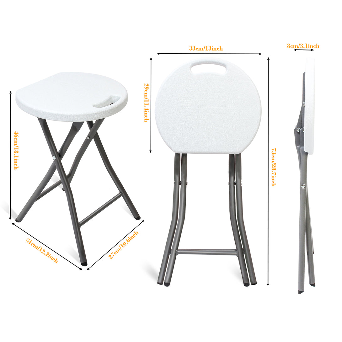 Folding-Stool-Set-of-4-with-Plastic-Handle-Bathroom-Stool-Outdoor-Folding-Stool-for-Garden-Camping-Folding-Living-Room-Stools-Maximum-Load-300-kg-33x29x46cm-White-Folding-Stool-Set-of-4