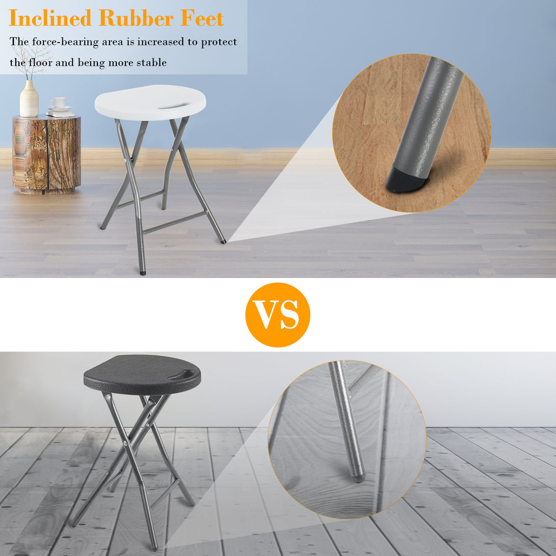 Folding-Stool-Set-of-4-with-Plastic-Handle-Bathroom-Stool-Outdoor-Folding-Stool-for-Garden-Camping-Folding-Living-Room-Stools-Maximum-Load-300-kg-33x29x46cm-White-Folding-Stool-Set-of-4