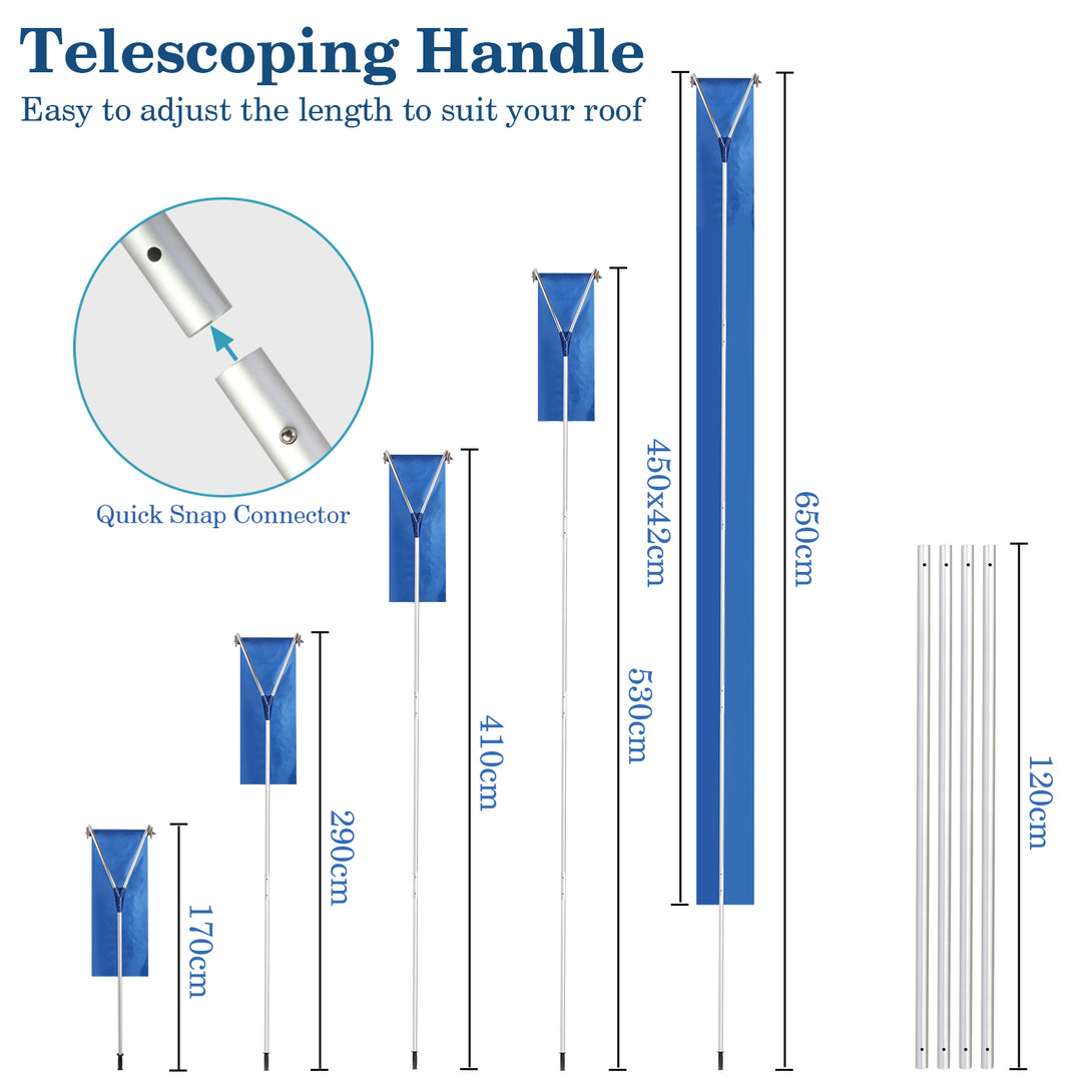 Todeco-Snow-Roof-Rake-for-Snow-Removal-Adjustable-Extendable-170-650cm-Oxford-Cloth-450-42cm-Lightweight-for-Efficient-Snow-Removal
