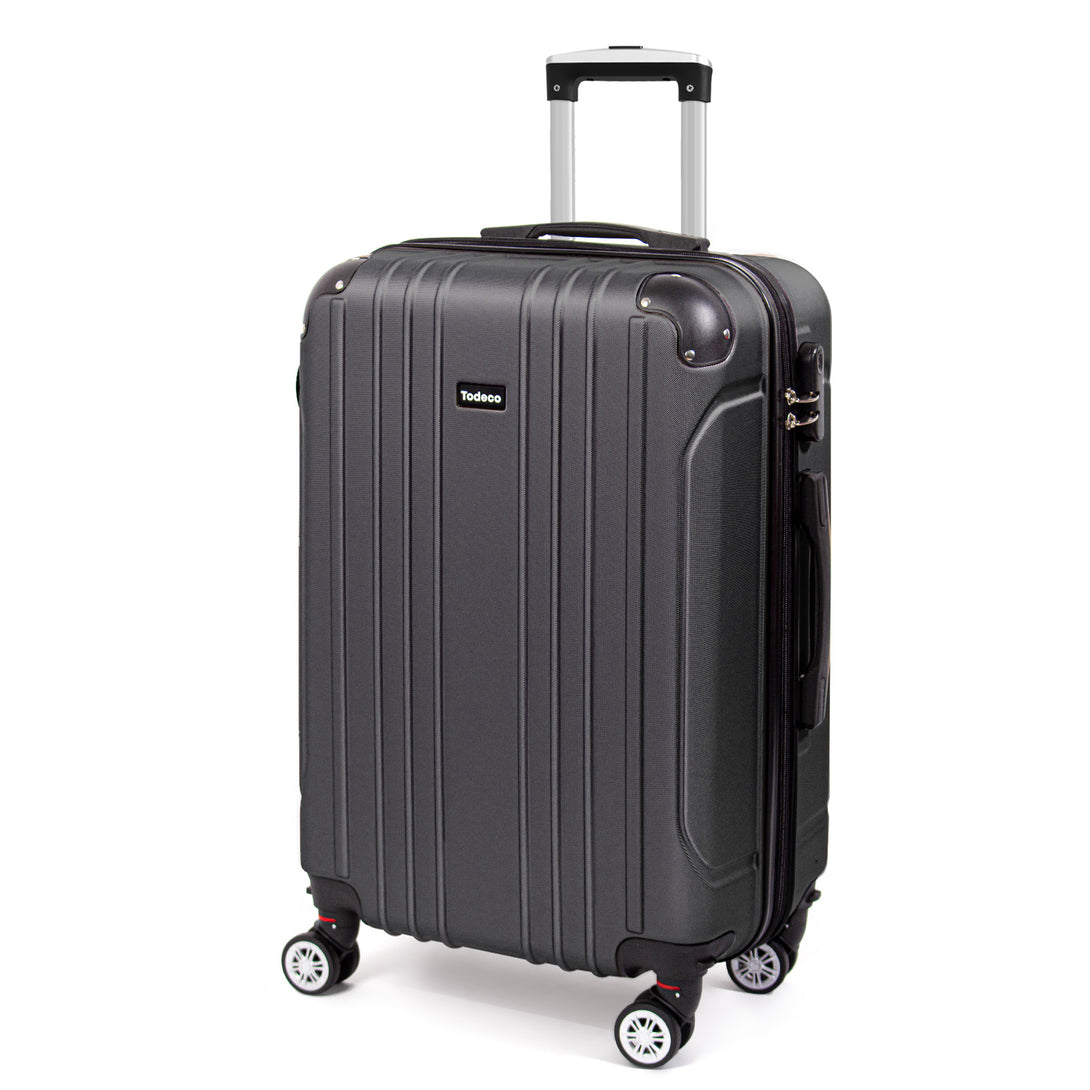 Todeco-Medium-Suitcase-Size-68cm-Travel-Suitcase-Rigid-and-Lightweight-ABS-Travel-Suitcase-with-Wheels-Suitcases-4-Double-Wheels-68x45x26cm-Anthracite-Gray-Medium-Suitcase-Size-68cm-Anthracite-Gray