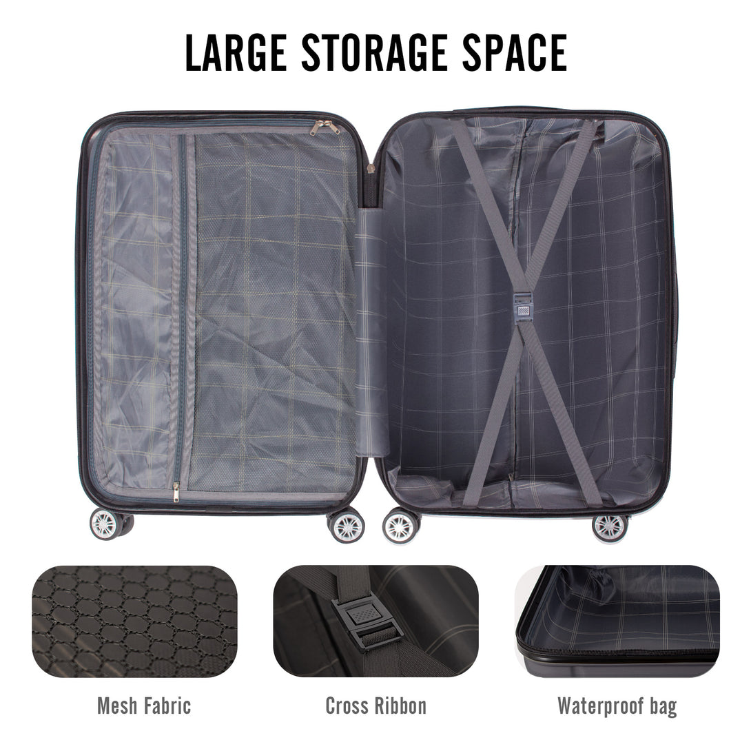 Todeco-Medium-Suitcase-Size-68cm-Travel-Suitcase-Rigid-and-Lightweight-ABS-Travel-Suitcase-with-Wheels-Suitcases-4-Double-Wheels-68x45x26cm-Anthracite-Gray-Medium-Suitcase-Size-68cm-Anthracite-Gray