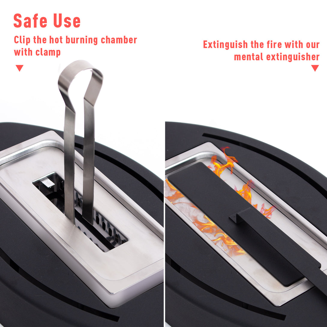 Todeco-Table-Fireplace-Bioethanol-Fireplace-Portable-Table-Fire-for-Outdoors-and-Indoors-Garden-Torch-and-Bioethanol-Fireplace-in-Stainless-Steel-Curved-Black
