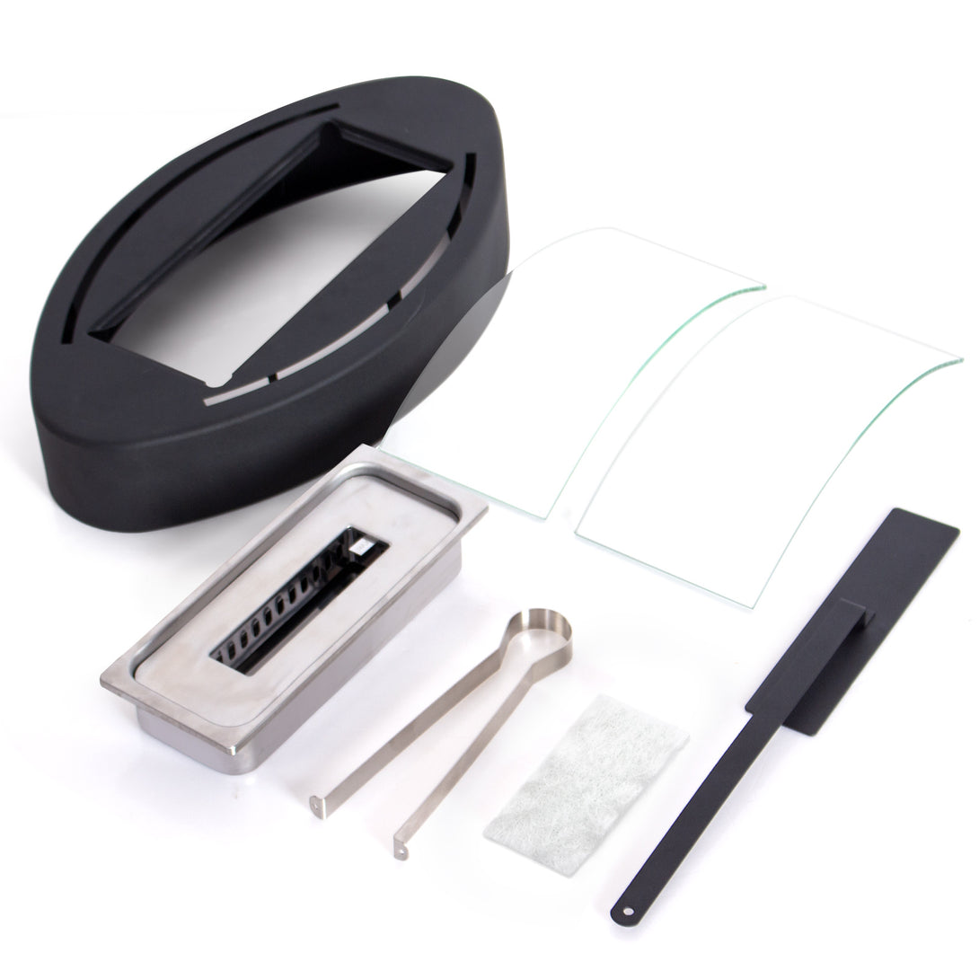 Todeco-Table-Fireplace-Bioethanol-Fireplace-Portable-Table-Fire-for-Outdoors-and-Indoors-Garden-Torch-and-Bioethanol-Fireplace-in-Stainless-Steel-Curved-Black