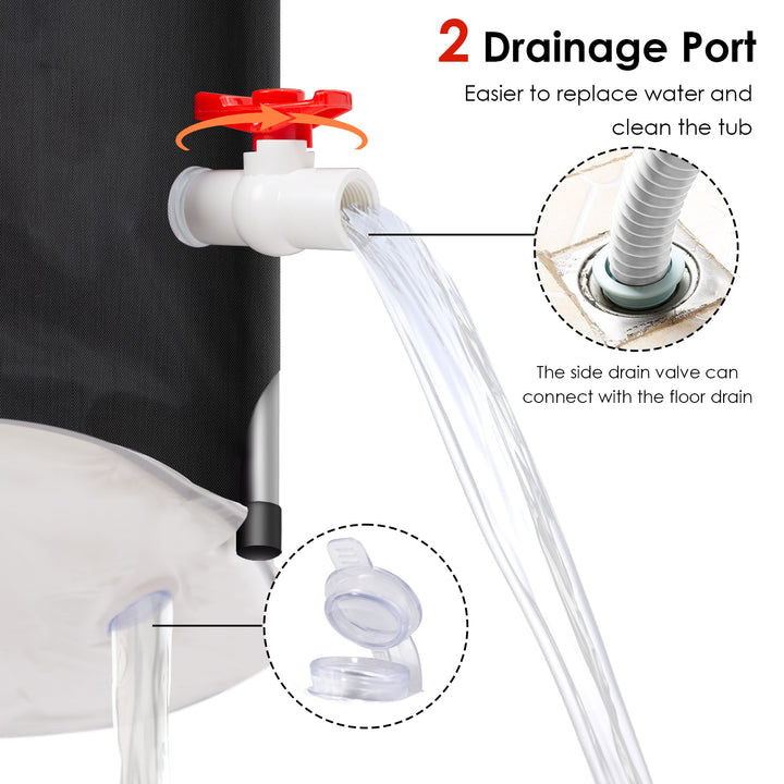 Vasca Da Bagno Portatile Per Adulti - Plastica XL Da 200 Litri, Con Sedia E Svuotamento Facile - Foto 5