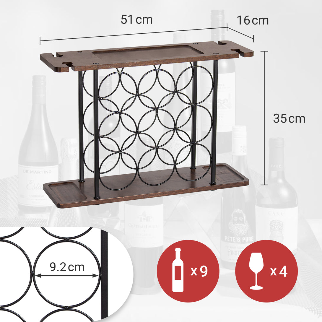 Todeco-Wine-Bottle-Rack-Metal-Bottle-Shelf-Wine-Rack-for-9-Bottles-Wine-Shelf-for-Kitchen-Bar-Dining-Room-Wine-Bottle-Rack-Metal-Bottle-Shelf