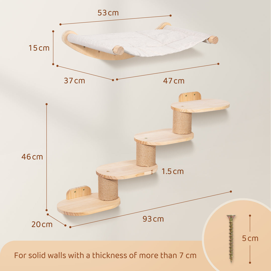 Wall-Mounted-Cat-Climbing-Wall-with-Cat-Stairs-and-Cat-Hammock-Four-Level-Cat-Climbing-Wall-with-Jute-Stripes-for-Cats-and-Non-Slip-Mat-2-in-1-Cat-Ladder-Wall-Mounted-Cat-Climbing-Wall