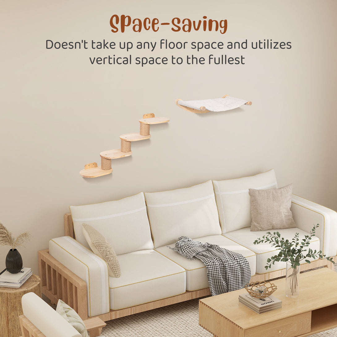 Wall-Mounted-Cat-Climbing-Wall-with-Cat-Stairs-and-Cat-Hammock-Four-Level-Cat-Climbing-Wall-with-Jute-Stripes-for-Cats-and-Non-Slip-Mat-2-in-1-Cat-Ladder-Wall-Mounted-Cat-Climbing-Wall