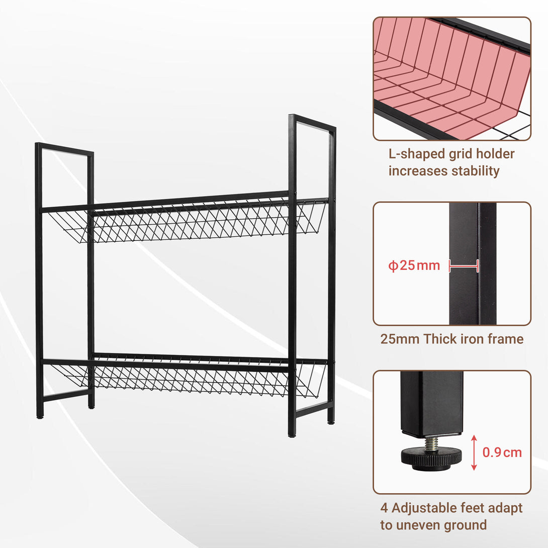 Beverage-Shelf-with-Wire-Mesh-Support-Height-Adjustable-Beverage-Crate-Holder-for-6-8-Crates-Beverage-Crate-Shelf-with-Adjustable-Feet-Beverage-Shelf