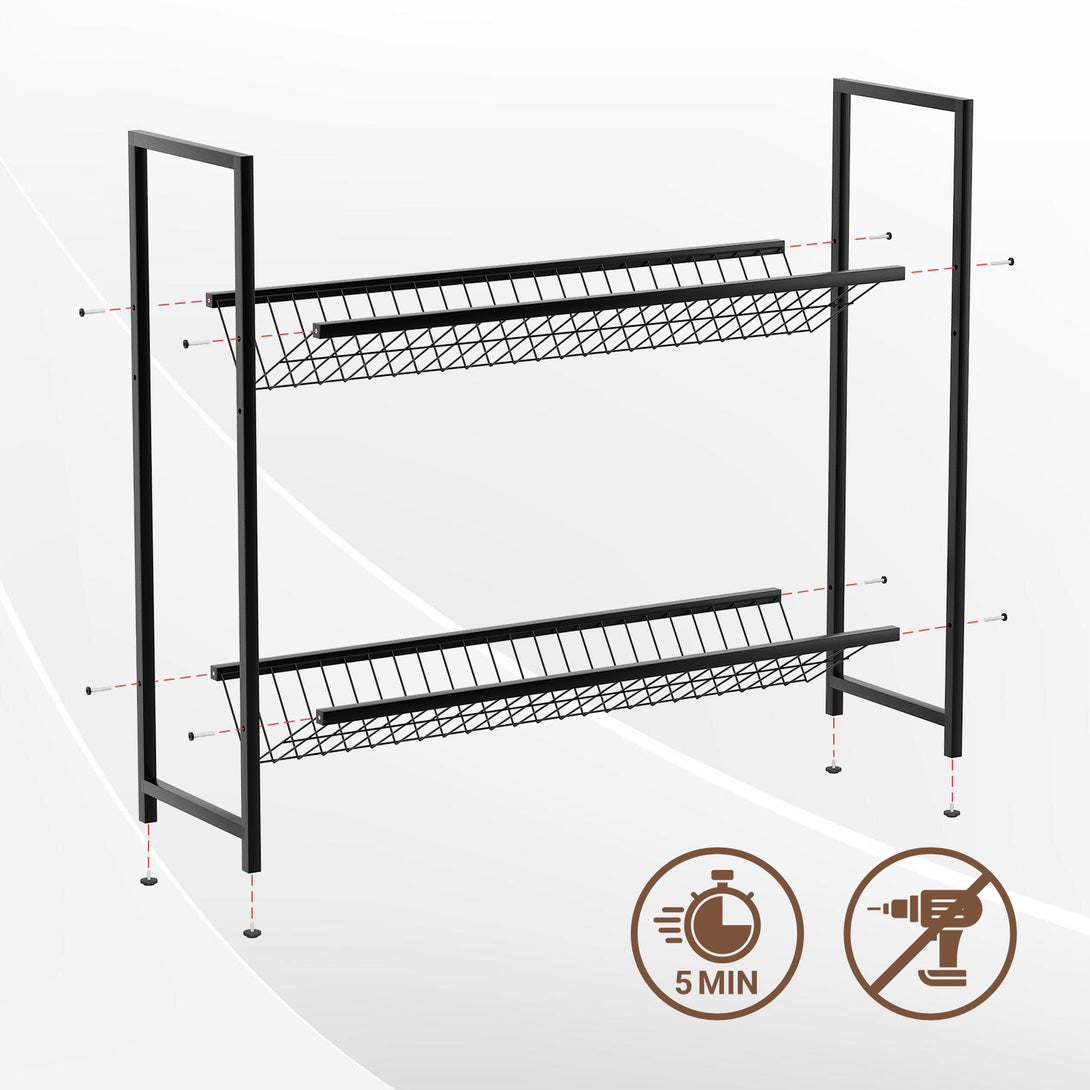 Beverage-Shelf-with-Wire-Mesh-Support-Height-Adjustable-Beverage-Crate-Holder-for-6-8-Crates-Beverage-Crate-Shelf-with-Adjustable-Feet-Beverage-Shelf