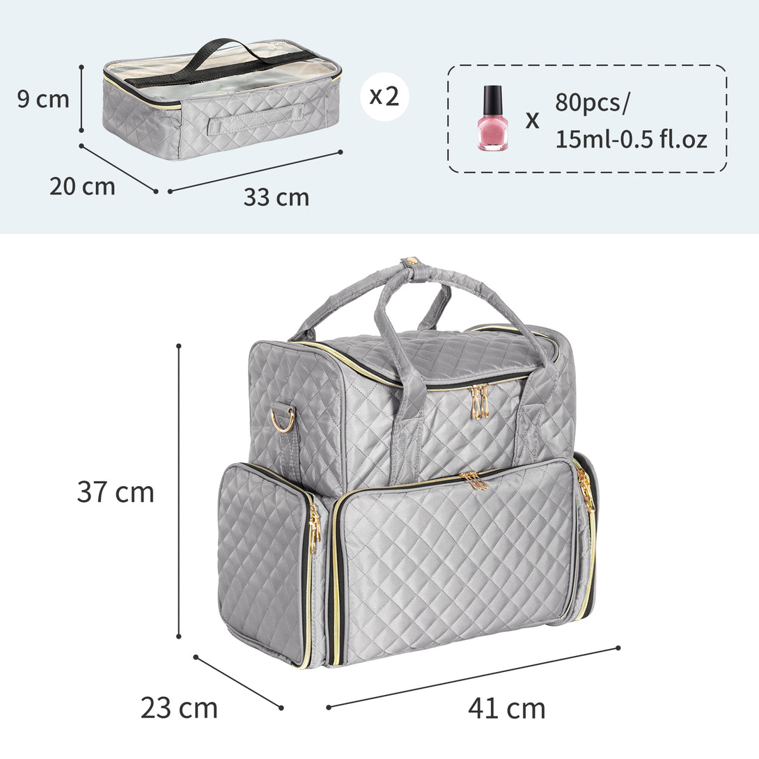 Nail-Polish-Storage-Bag-Gray-Makeup-Bag-with-2-Removable-Nail-Polish-Organizers-Holds-80-Bottles-and-a-Nail-Lamp-Gray