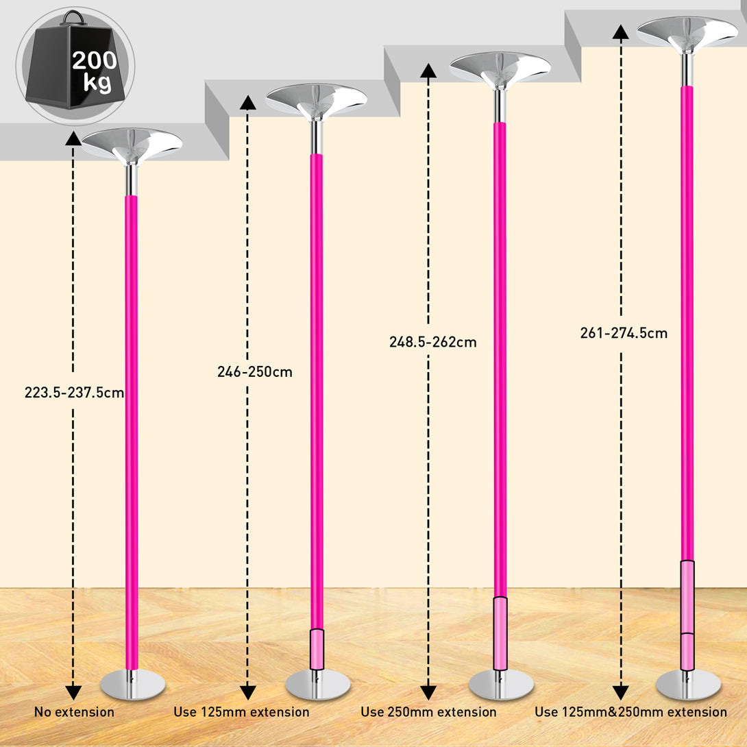 Silicone-Dance-Pole-Bar-Adjustable-Height-223-5-274-5cm-Static-and-Rotating-Maximum-Load-200-Kg-for-Dance-Exercise-Fitness-Silicone-Dance-Pole-Bar