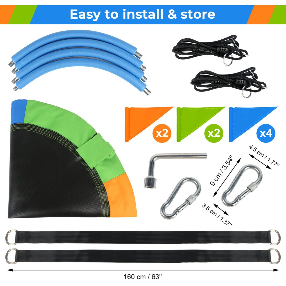 Leogreen-Bird-s-Nest-Swing-120-cm-Maximum-Load-300-kg-Height-Adjustable-from-100-to-180cm-with-Hanging-Straps-Together-for-Children-and-Adults-Multicolored