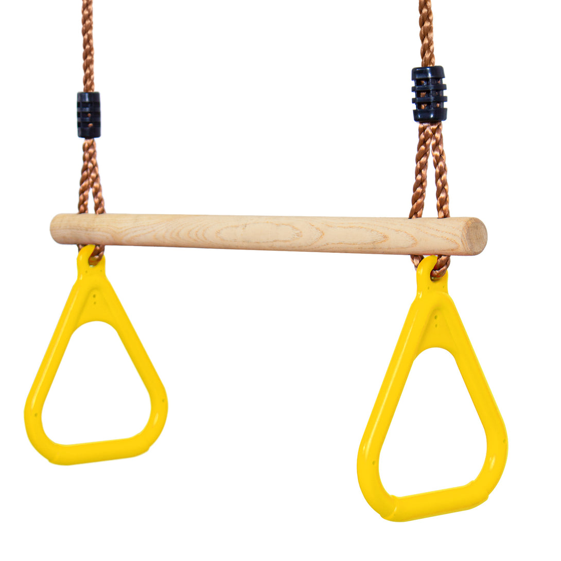 Leogreen-Wooden-Trapeze-Gymnastics-Rings-and-Bar-for-Children-Indoor-Outdoor-Garden-Games-Yellow