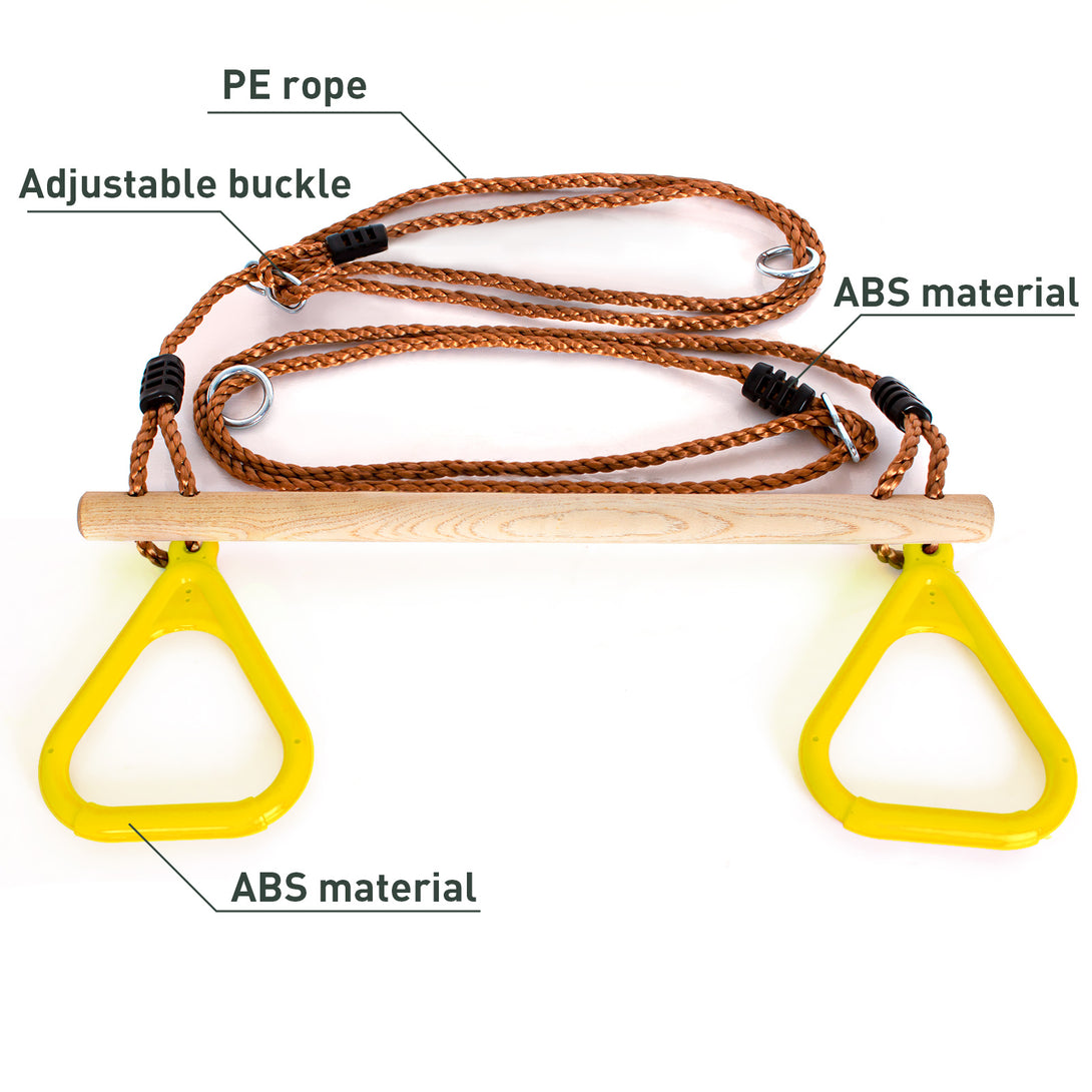 Leogreen-Wooden-Trapeze-Gymnastics-Rings-and-Bar-for-Children-Indoor-Outdoor-Garden-Games-Yellow
