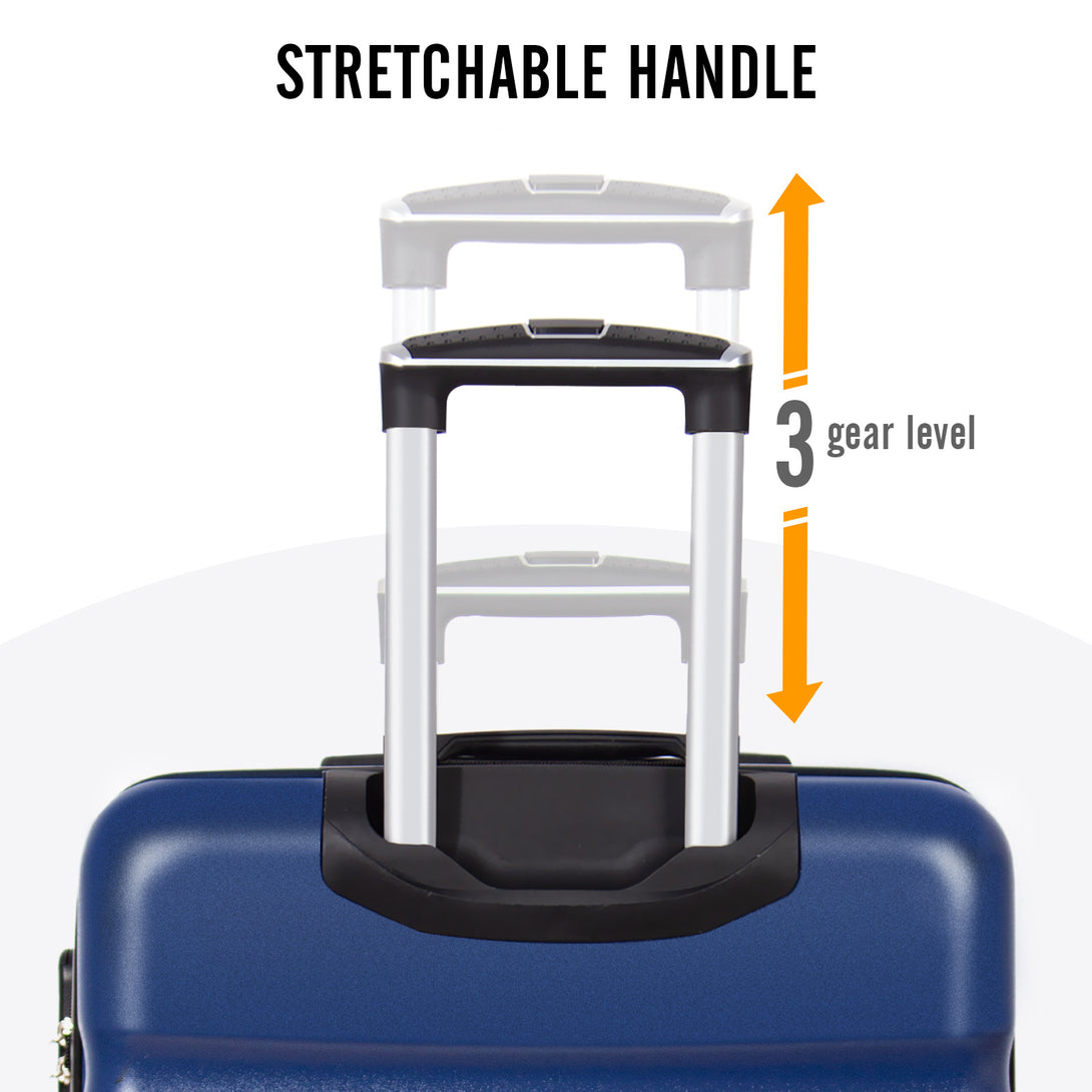 Todeco-Medium-Suitcase-67cm-Rigid-and-Lightweight-ABS-PC-Lightweight-Carry-on-Suitcase-with-Hard-Shell-Travel-Suitcase-with-4-Double-Wheels-67-44-25cm-Dark-Blue