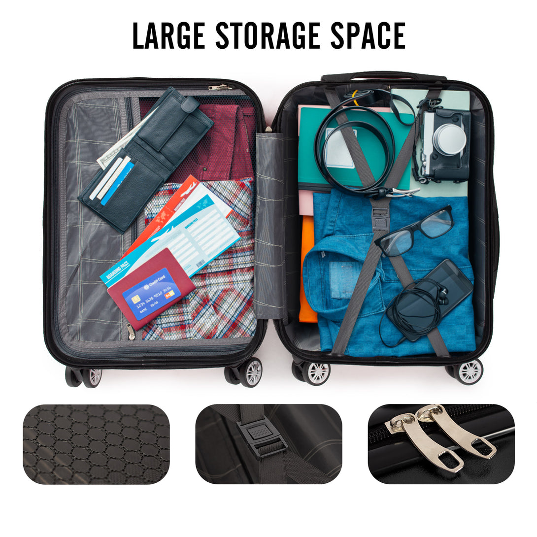 Todeco-Cabin-Suitcase-56cm-Rigid-and-Lightweight-ABS-PC-Lightweight-Carry-on-Suitcase-with-Hard-Shell-Travel-Suitcase-with-4-Double-Wheels-56x36x22cm-Black