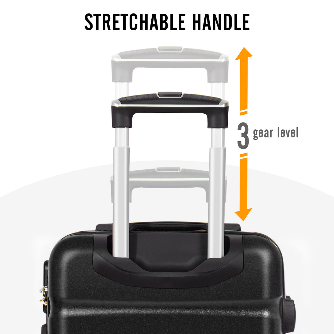 Todeco-Cabin-Suitcase-56cm-Rigid-and-Lightweight-ABS-PC-Lightweight-Carry-on-Suitcase-with-Hard-Shell-Travel-Suitcase-with-4-Double-Wheels-56x36x22cm-Black