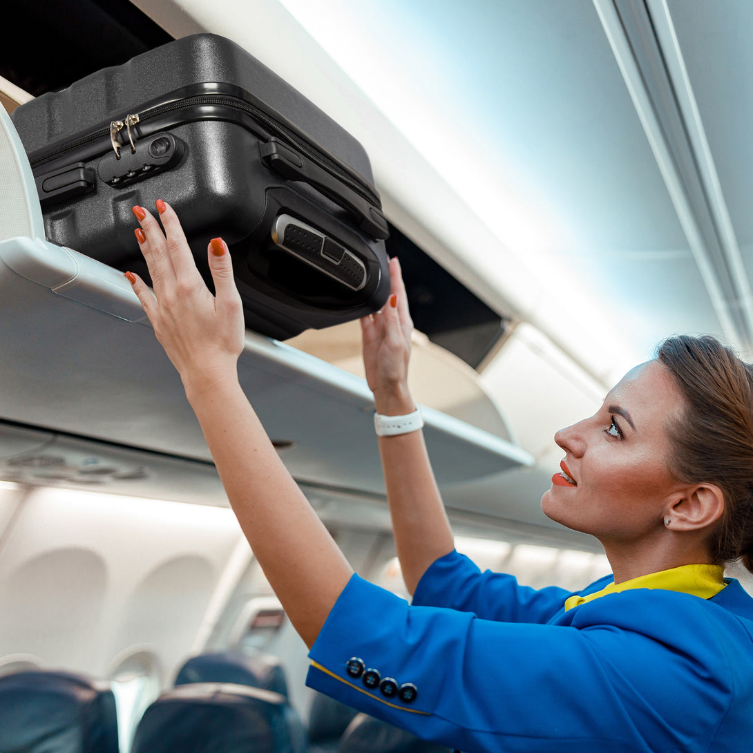 Todeco-Cabin-Suitcase-56cm-Rigid-and-Lightweight-ABS-PC-Lightweight-Carry-on-Suitcase-with-Hard-Shell-Travel-Suitcase-with-4-Double-Wheels-56x36x22cm-Black