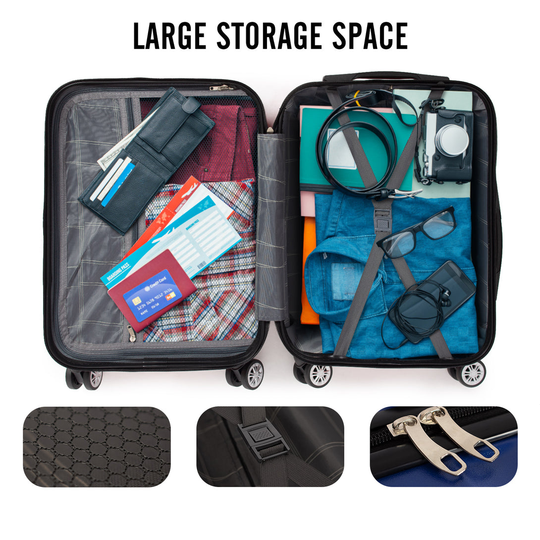 Todeco-Cabin-Suitcase-56cm-Rigid-and-Lightweight-ABS-PC-Lightweight-Carry-on-Suitcase-with-Hard-Shell-Travel-Suitcase-with-4-Double-Wheels-56x36x22cm-Dark-Blue