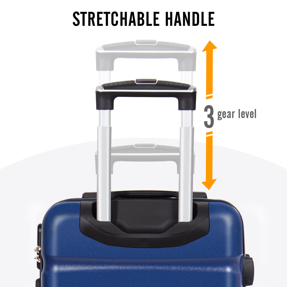 Todeco-Cabin-Suitcase-56cm-Rigid-and-Lightweight-ABS-PC-Lightweight-Carry-on-Suitcase-with-Hard-Shell-Travel-Suitcase-with-4-Double-Wheels-56x36x22cm-Dark-Blue