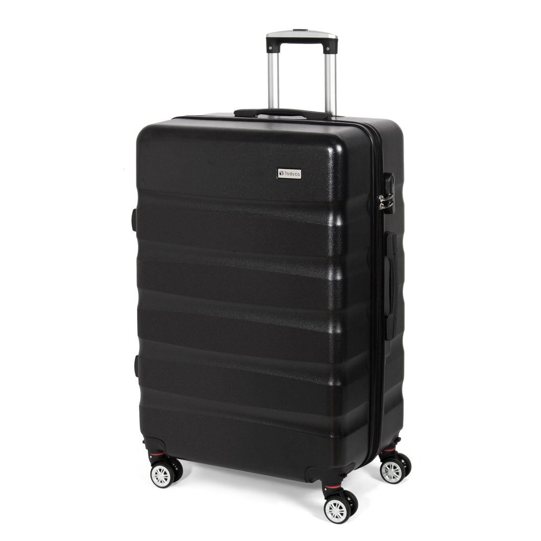 Todeco-Large-Suitcase-78cm-Rigid-and-Lightweight-ABS-PC-Lightweight-Carry-on-Suitcase-with-Hard-Shell-Travel-Suitcase-with-4-Double-Wheels-78-48-28cm-Black