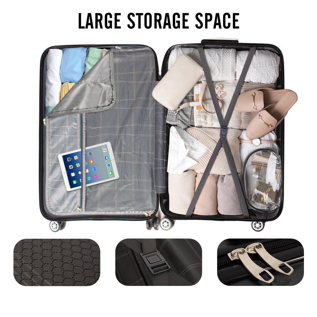 Todeco-Large-Suitcase-78cm-Rigid-and-Lightweight-ABS-PC-Lightweight-Carry-on-Suitcase-with-Hard-Shell-Travel-Suitcase-with-4-Double-Wheels-78-48-28cm-Black