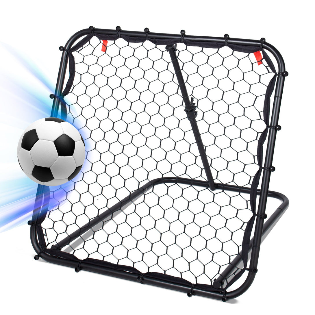 Leogreen Adjustable Angle Football Rebound Net, Foldable Rebounder for Kids and Teens, Target with Fixing Pegs Included