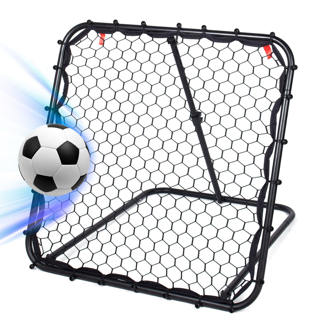 Leogreen Adjustable Angle Football Rebound Net, Foldable Rebounder for Kids and Teens, Target with Fixing Pegs Included