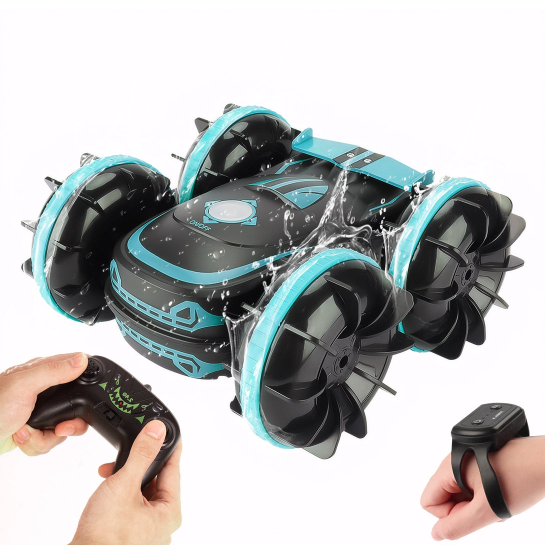 Todeco All-Terrain Remote Control Car, 4WD 360° Rotation 2.4GHz Waterproof Off-Road RC Car, Suitable for Kids Over 8 Years, Christmas Gift - Blue