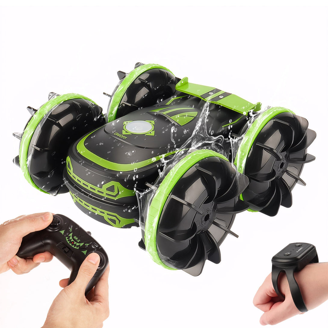 Todeco All-Terrain Remote Control Car, 4WD 360° Rotation 2.4GHz Waterproof Off-Road RC Car, Suitable for Kids Over 8 Years, Christmas Gift (Green)
