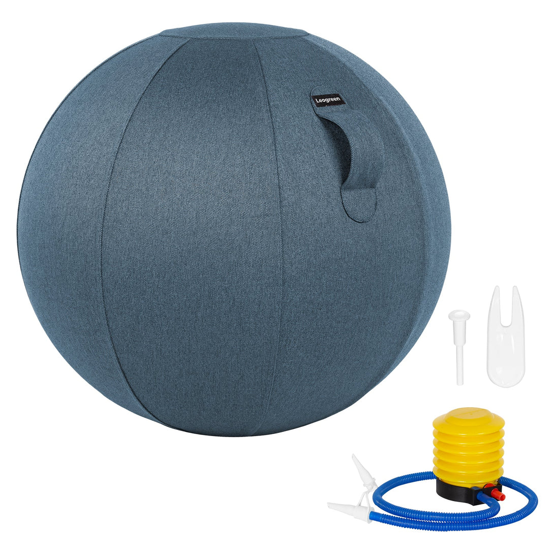 Leogreen Ergonomic Ball Chair for Office Yoga, 65CM Pregnancy Ball Chair with Washable Non-Slip Linen Cover