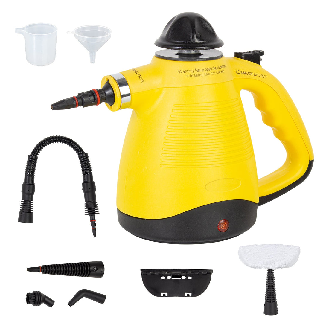 Todeco Handheld Steam Cleaner with 8 Accessories, Portable Multipurpose Steam Cleaner 3.5 Bar with 450 ml Water Tank, for Windows, Floors, Carpets, Cars, Sofas, Kitchen, Bathroom