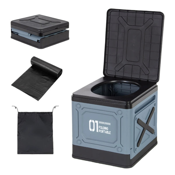 Leogreen Foldable Camping Toilets with Storage Bag and 12 Trash Bags, Portable Car Toilet, Dry Portable Toilet for Adults, Travel Traffic Jams