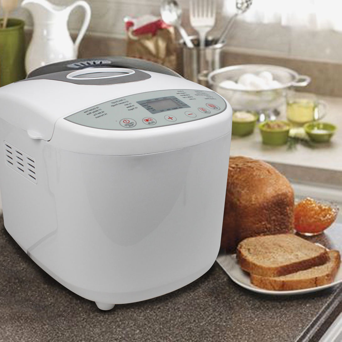 Homemade-Bread-Maker-Jam-Maker-19-Programs-Digital-Display-White-Material-Plastic