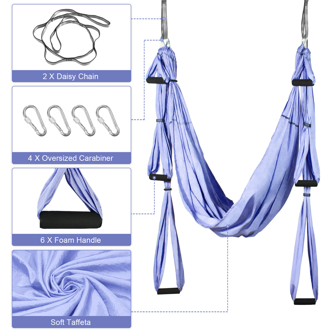 Aerial-Yoga-Hammock-Kits-Inversion-Yoga-Hammock-Swing-for-Anti-Gravity-Yoga-Nylon-Taffeta-Capacity-300-kg-Light-Purple-Aerial-Yoga-Hammock-Kits-Light-Purple