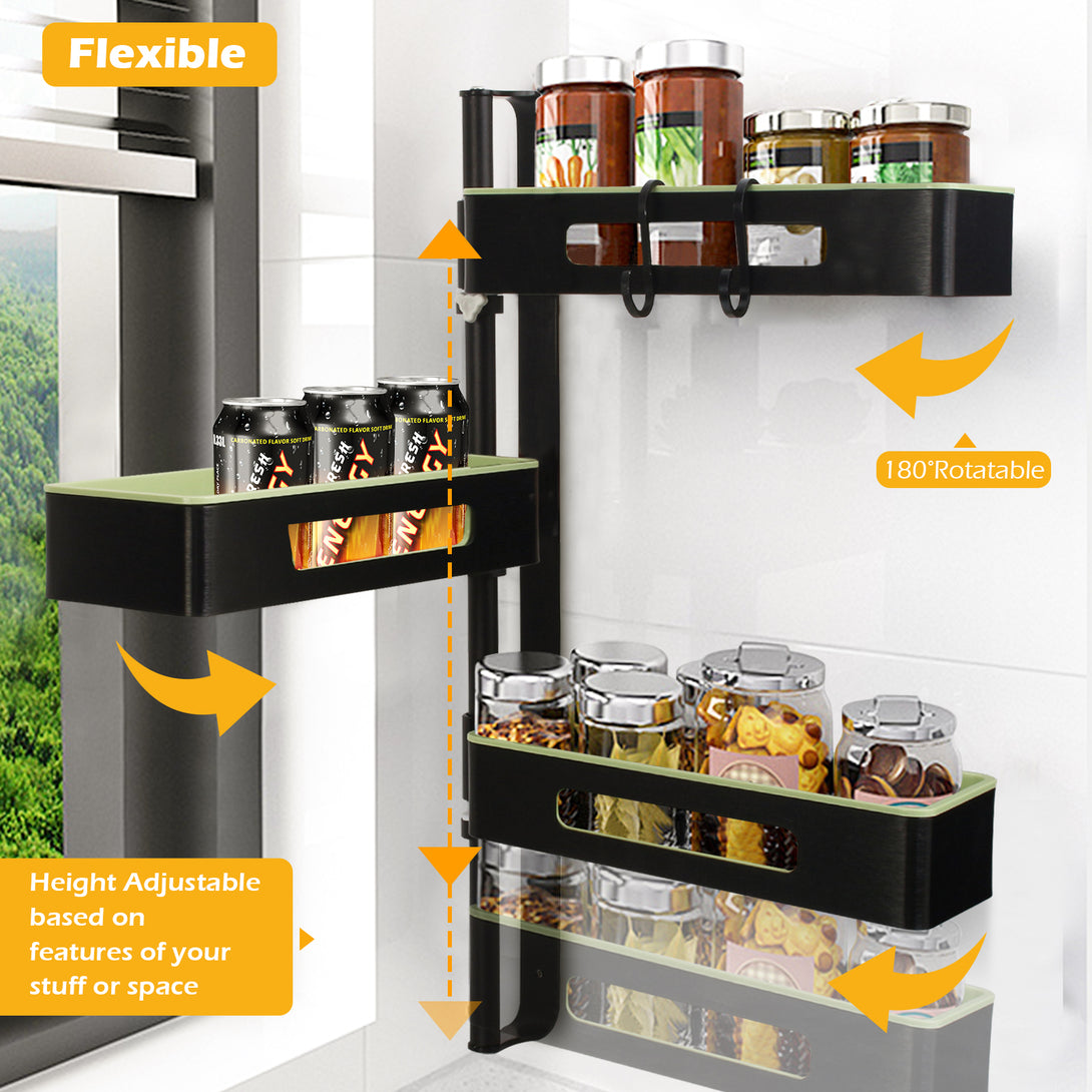 Todeco-Shower-Organizer-Holder-Punch-Free-Wall-Mounted-Bathroom-Storage-Shelf-3-Tier-Height-Adjustable-Kitchen-Storage-Spice-Rack-for-Living-Room-Balcony