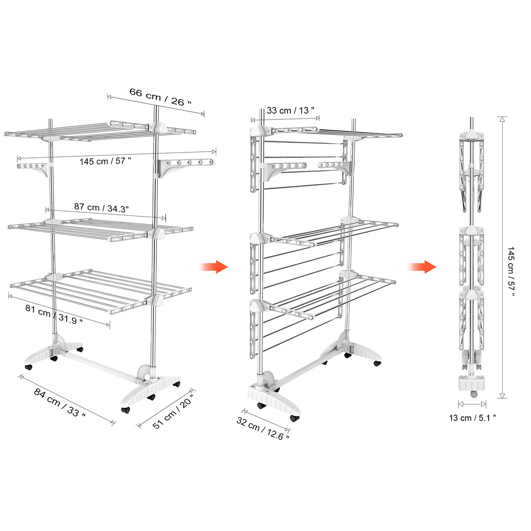 Clothes-Drying-Rack-3-shelves-White-Clothes-Drying-Rack-3-shelves-White-with-wings-Material-Stainless-steel-tubes