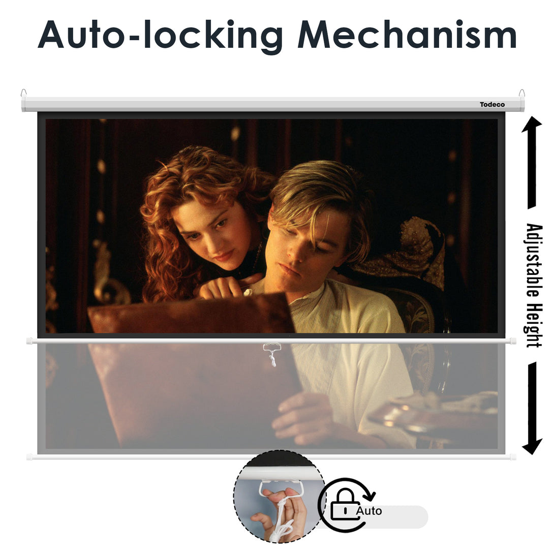Todeco-84-inch-Projection-Screen-Manual-Roll-up-Wall-or-Ceiling-Mounting-for-Home-Cinema-and-Business-128-x-170-cm-4-3-Formats-HD-4K-3D