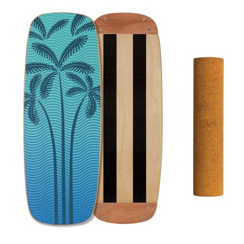 Leogreen-Wooden-Balance-Board-Indoor-Skateboard-Wooden-Balance-Board-Trickboard-and-Balance-Trainer-Ideal-Fitness-Yoga-Surfing
